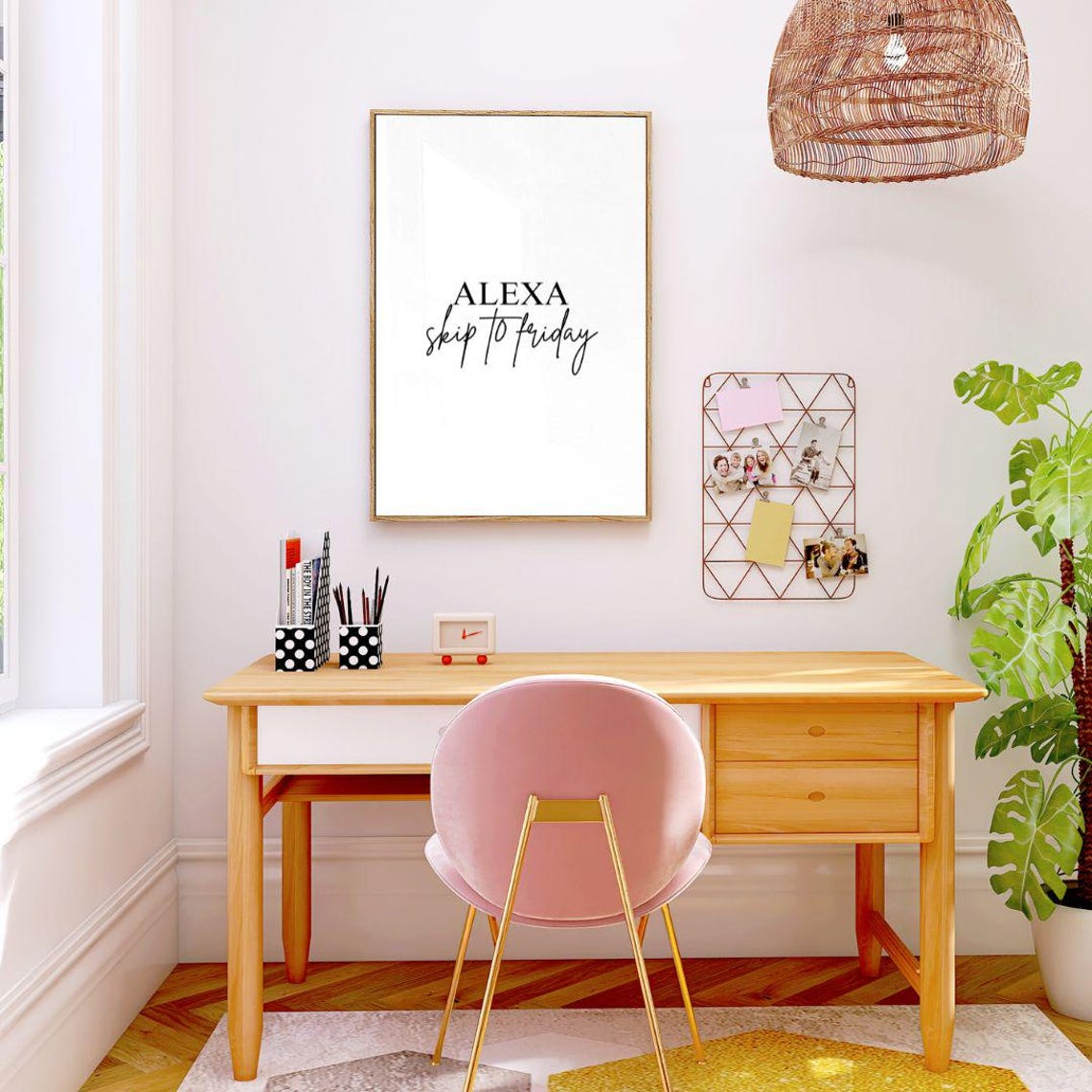 Alexa Skip To Friday Funny Weekend Office Script Quote Poster - Image 3