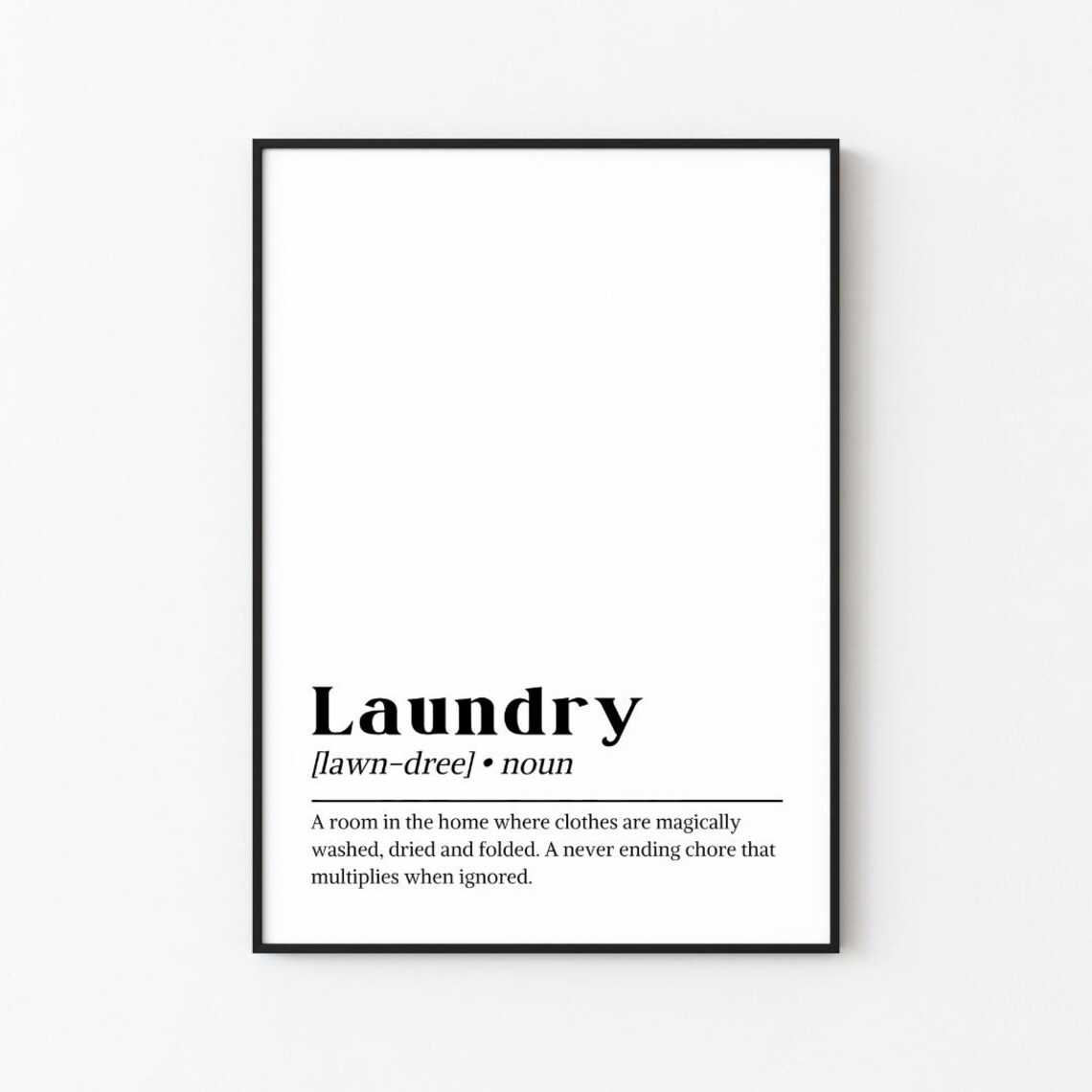 Laundry Definition Art Print, Modern Wall Decor
