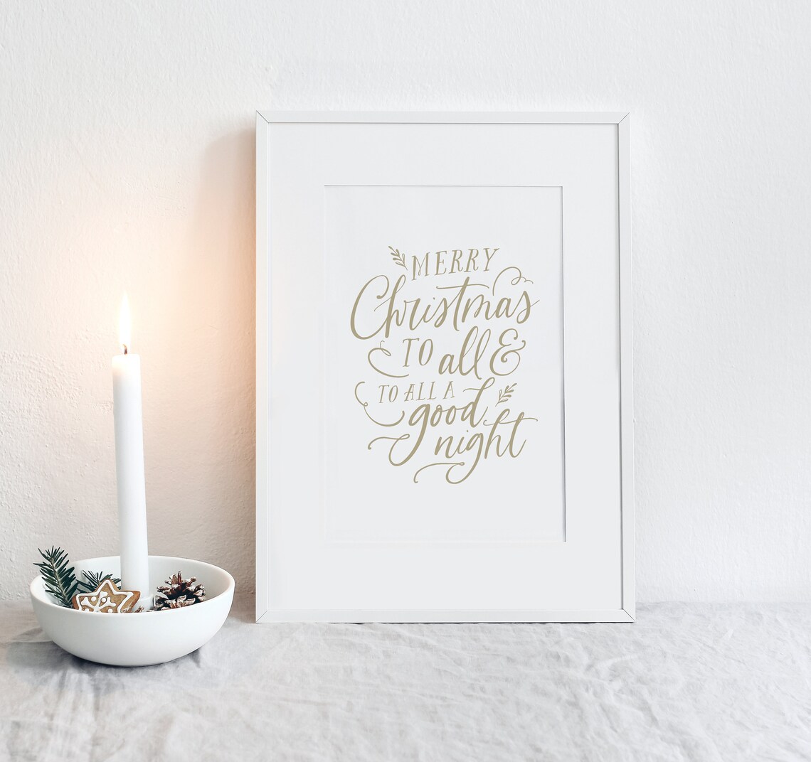 Calligraphy Christmas Print, Rustic Holiday Wall Art - Image 2
