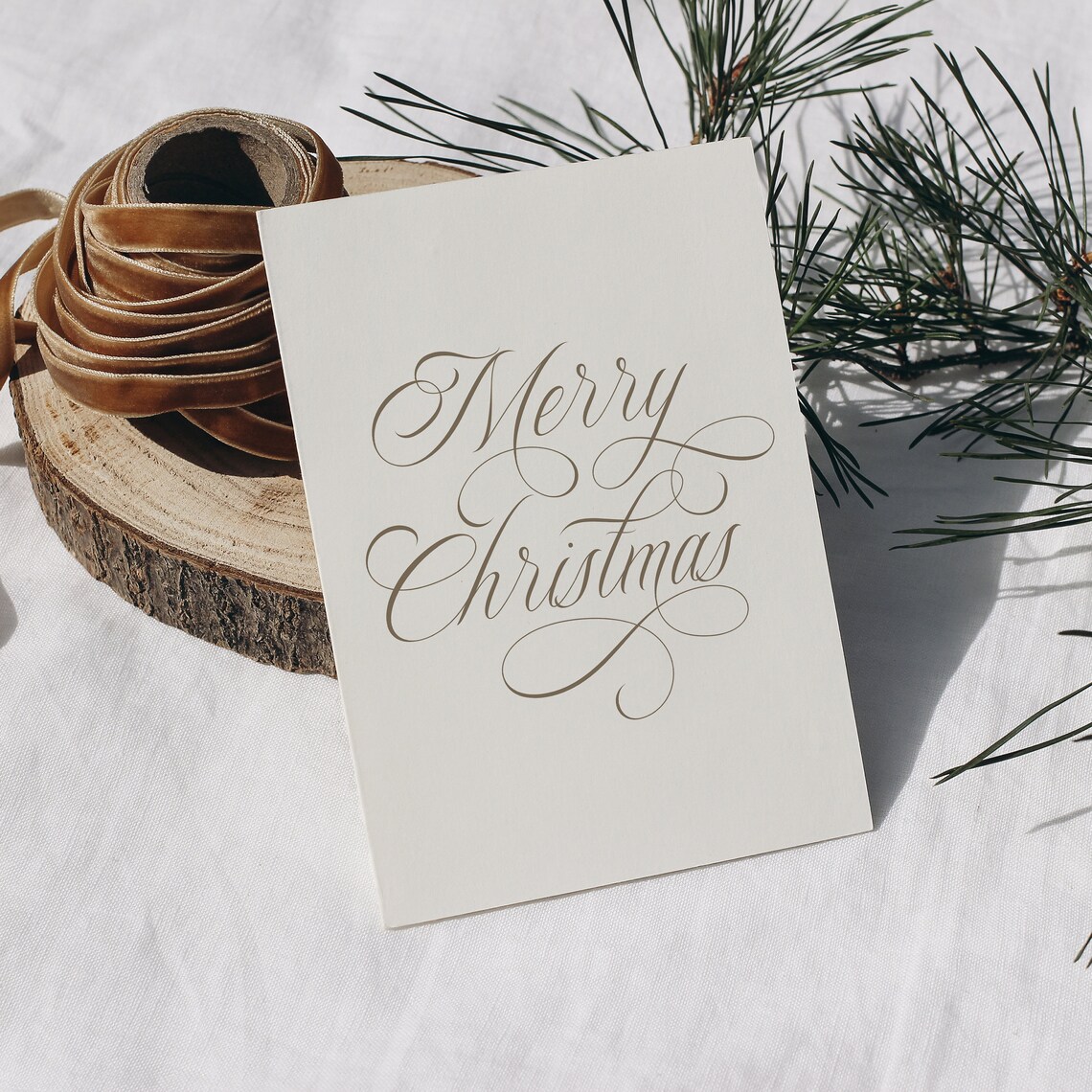 Merry Christmas Vintage Holiday Calligraphy Print - Image 2