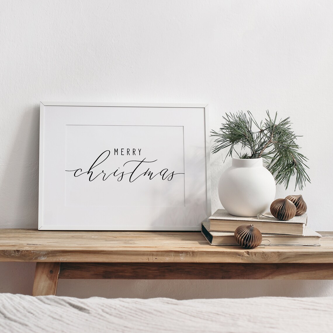 Modern Merry Christmas Print, Minimalist Holiday Sign - Image 2