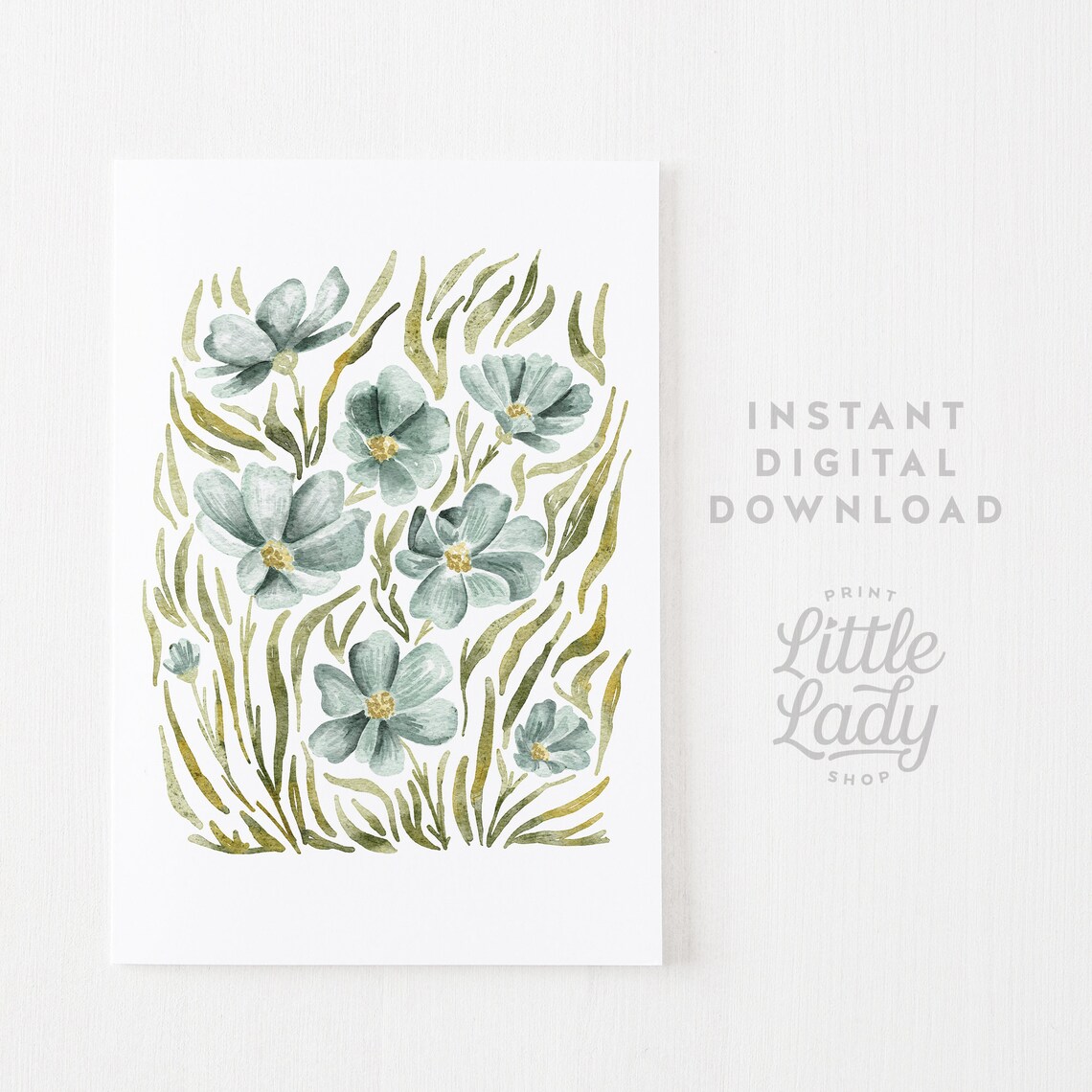 Wildflower Painting Vintage Style Art Print - Image 4
