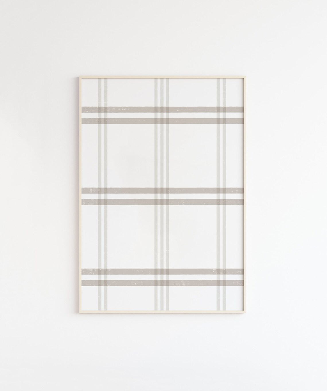 Fall Beige Plaid Print, Modern Farmhouse Art Print