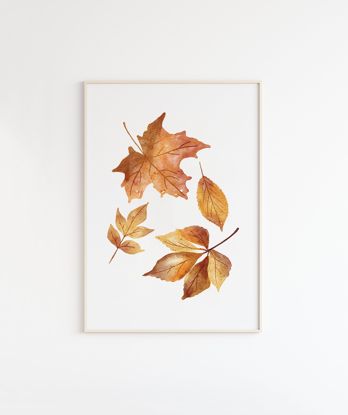 Watercolour Falling Leaves Fall Art Print