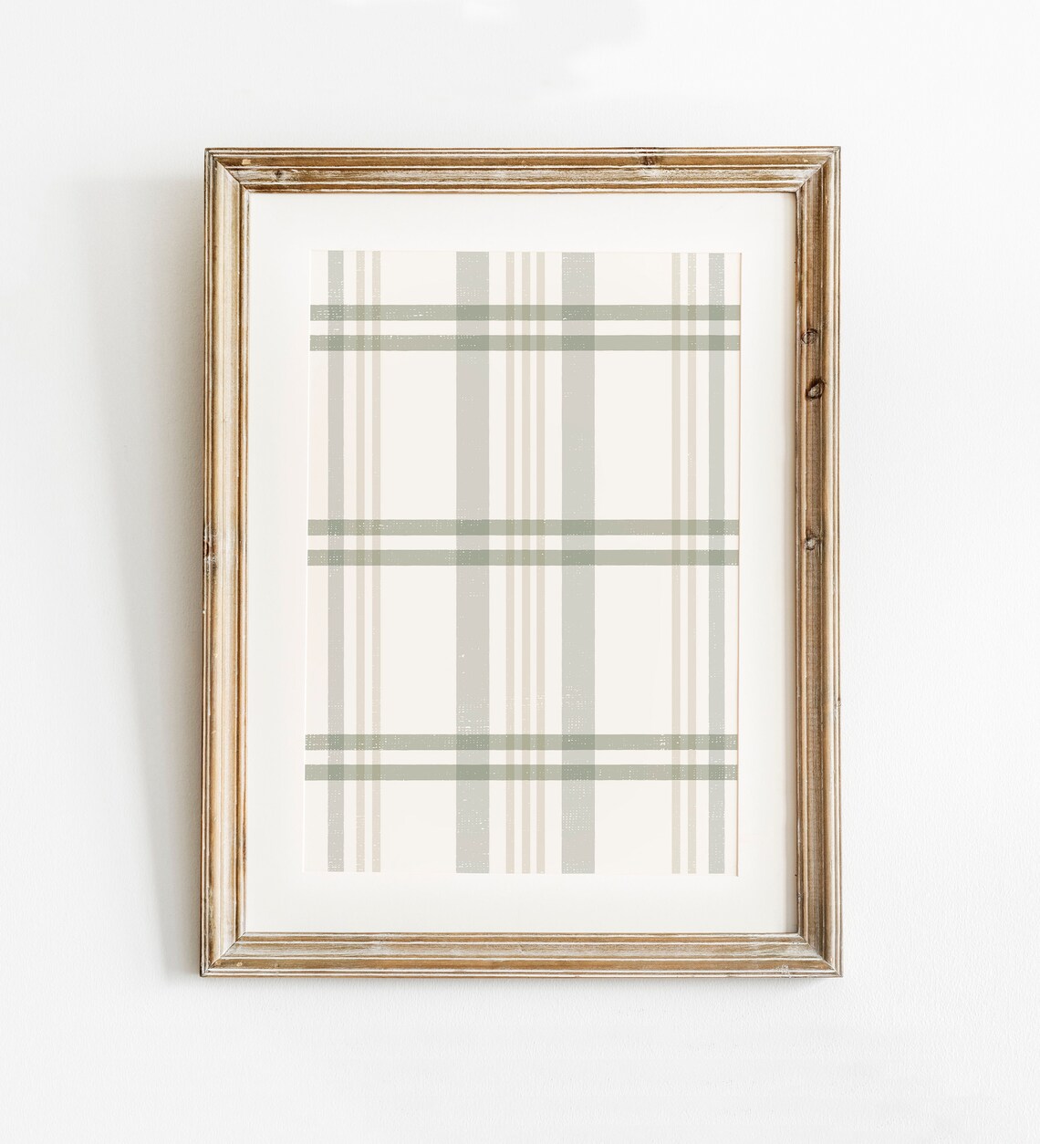 Green Plaid Winter Print, Modern Farmhouse Decor - Image 3