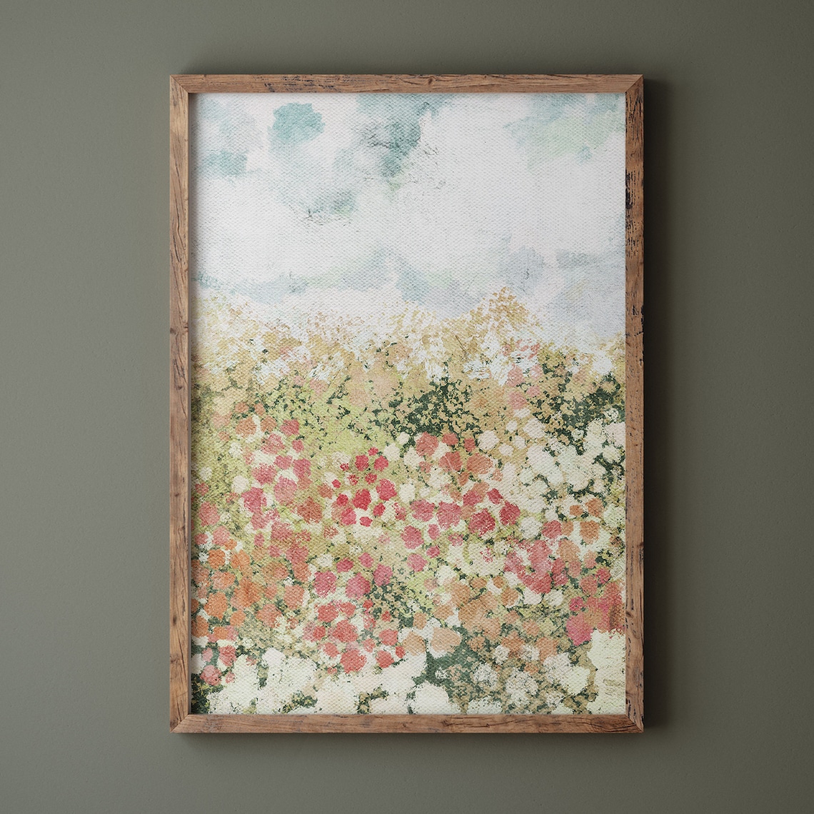 Flower Field Landscape Vintage Style Art Print - Image 2