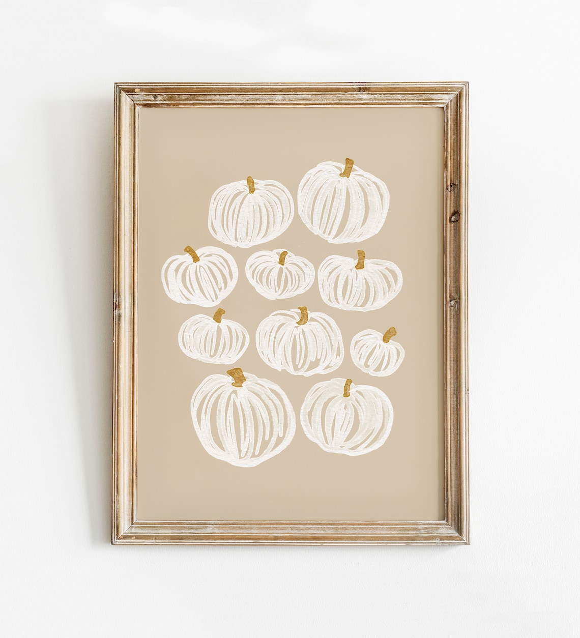 Neutral Pumpkin Painting Modern Fall Art Print - Image 3
