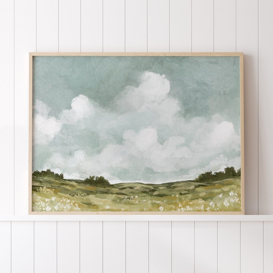 Country Spring Landscape, Vintage Inspired Art Print