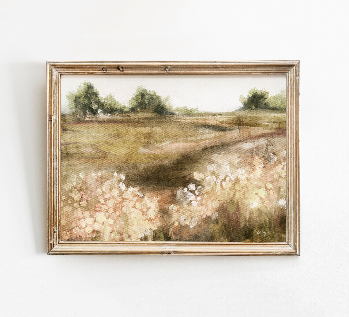 Summer Field Landscape Art Print, Cottage Scenery - Image 3