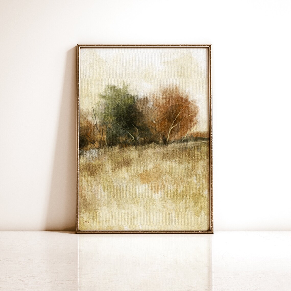 Fall Trees Landscape Print, Vintage Autumn Forest - Image 2