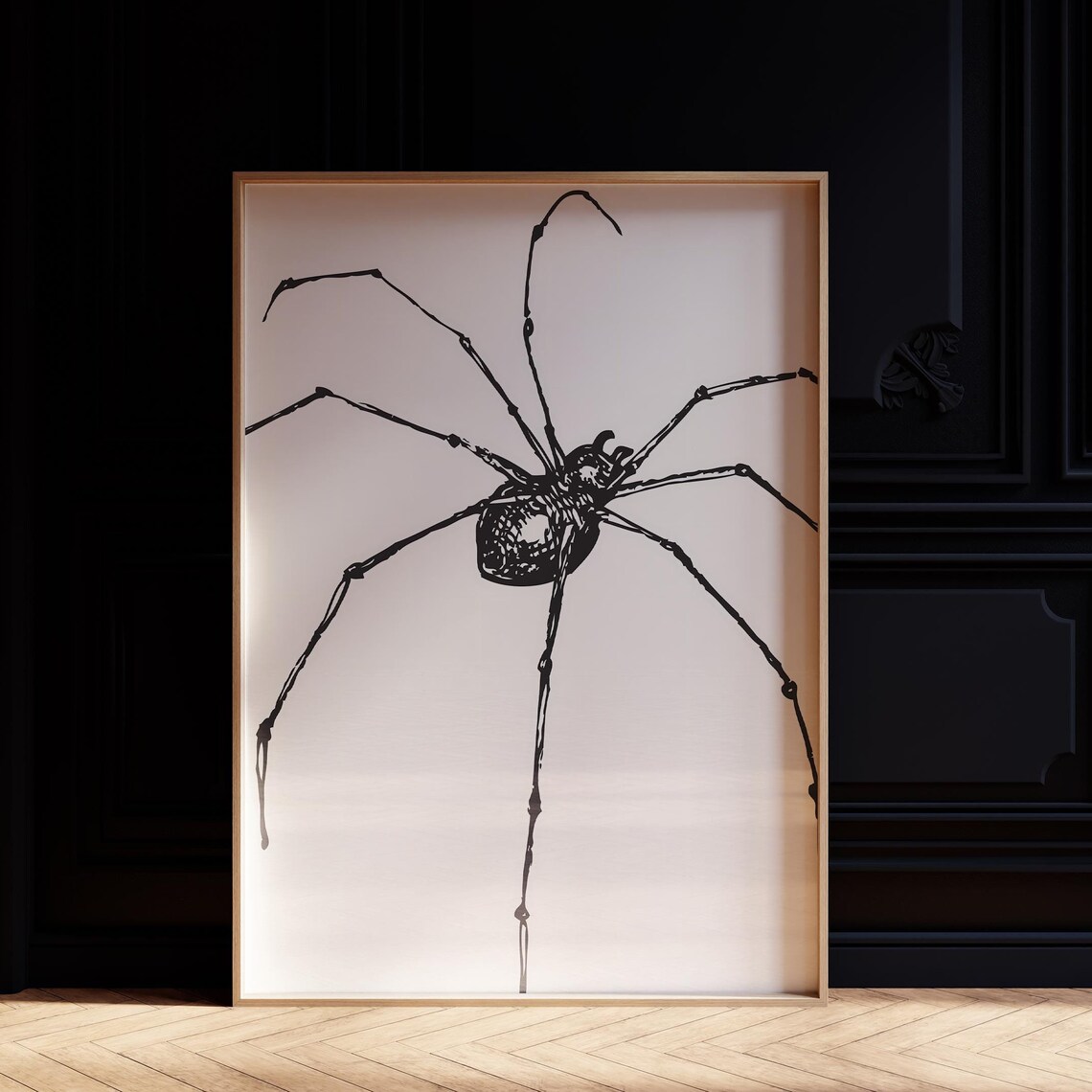 Giant Black Spider Creepy Minimalist Halloween Gothic Wall Poster