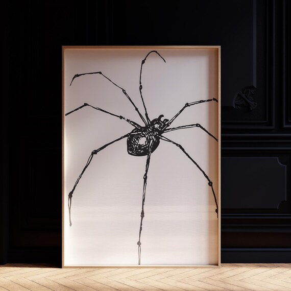 Giant Black Spider Creepy Minimalist Halloween Gothic Wall Poster