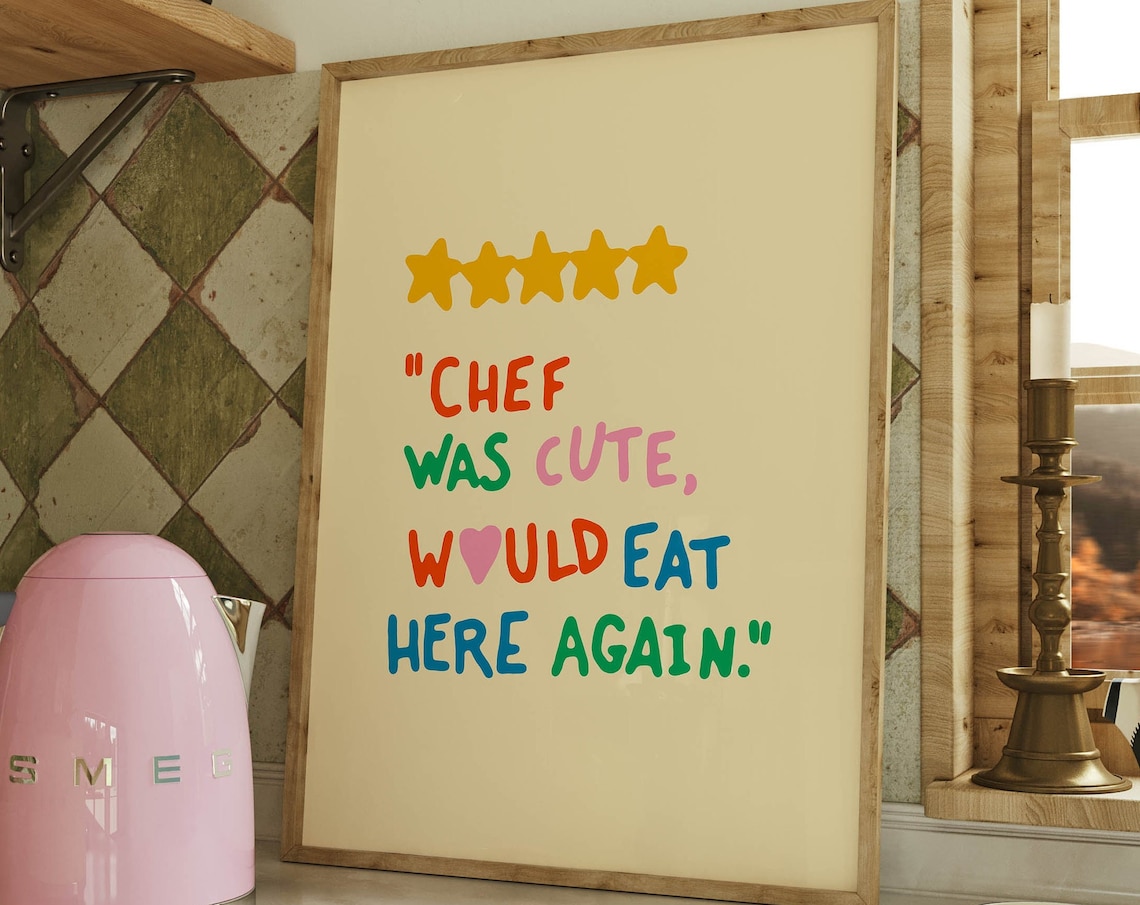 Cute Kitchen Retro Food Art Poster