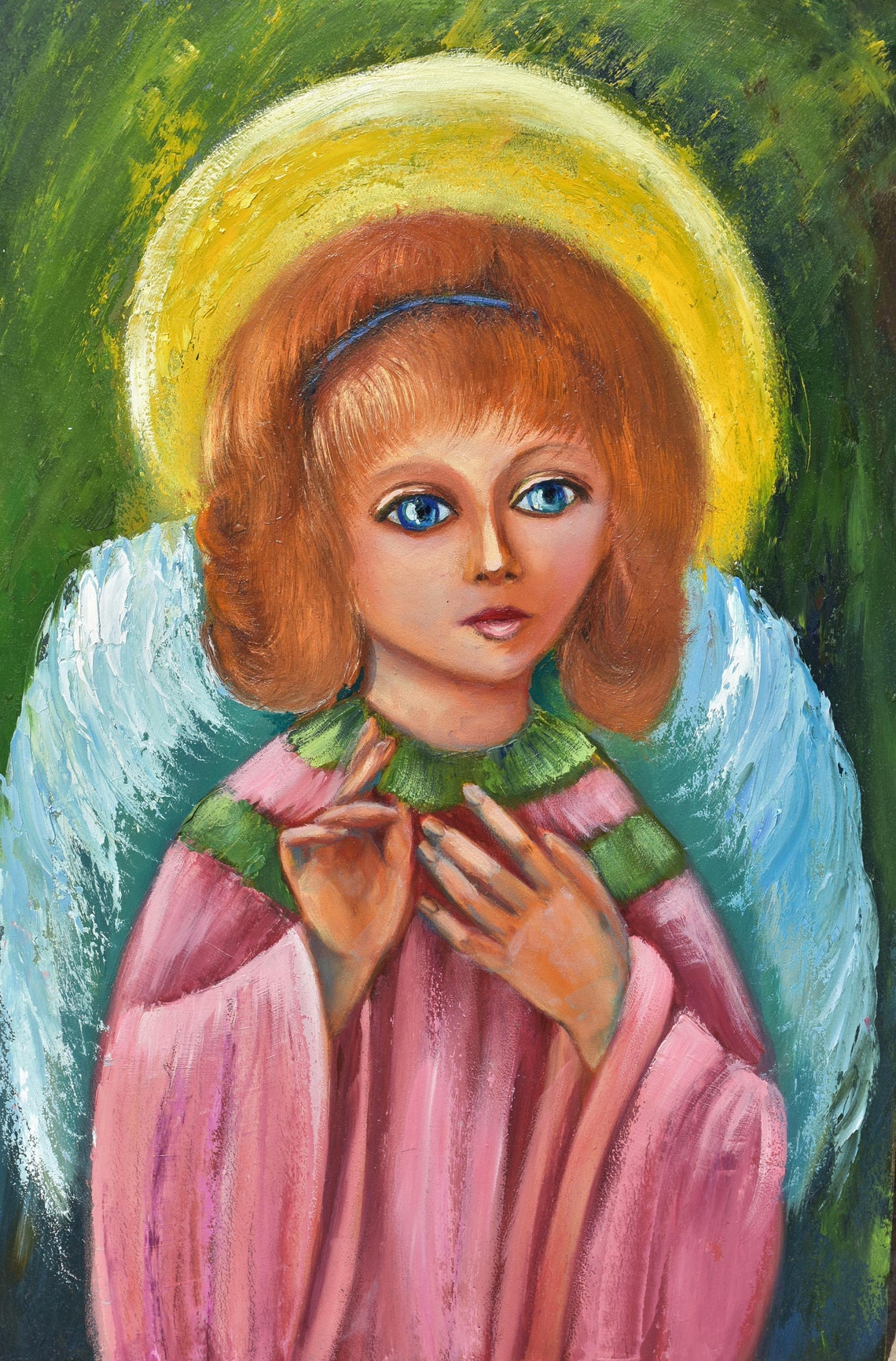 Angel Oil Painting Guardian Angel Artwork Religious Gift Wall Art Angel Art Religious Painting Guardian Angel Art Religious Wall Art Paintin - Image 3