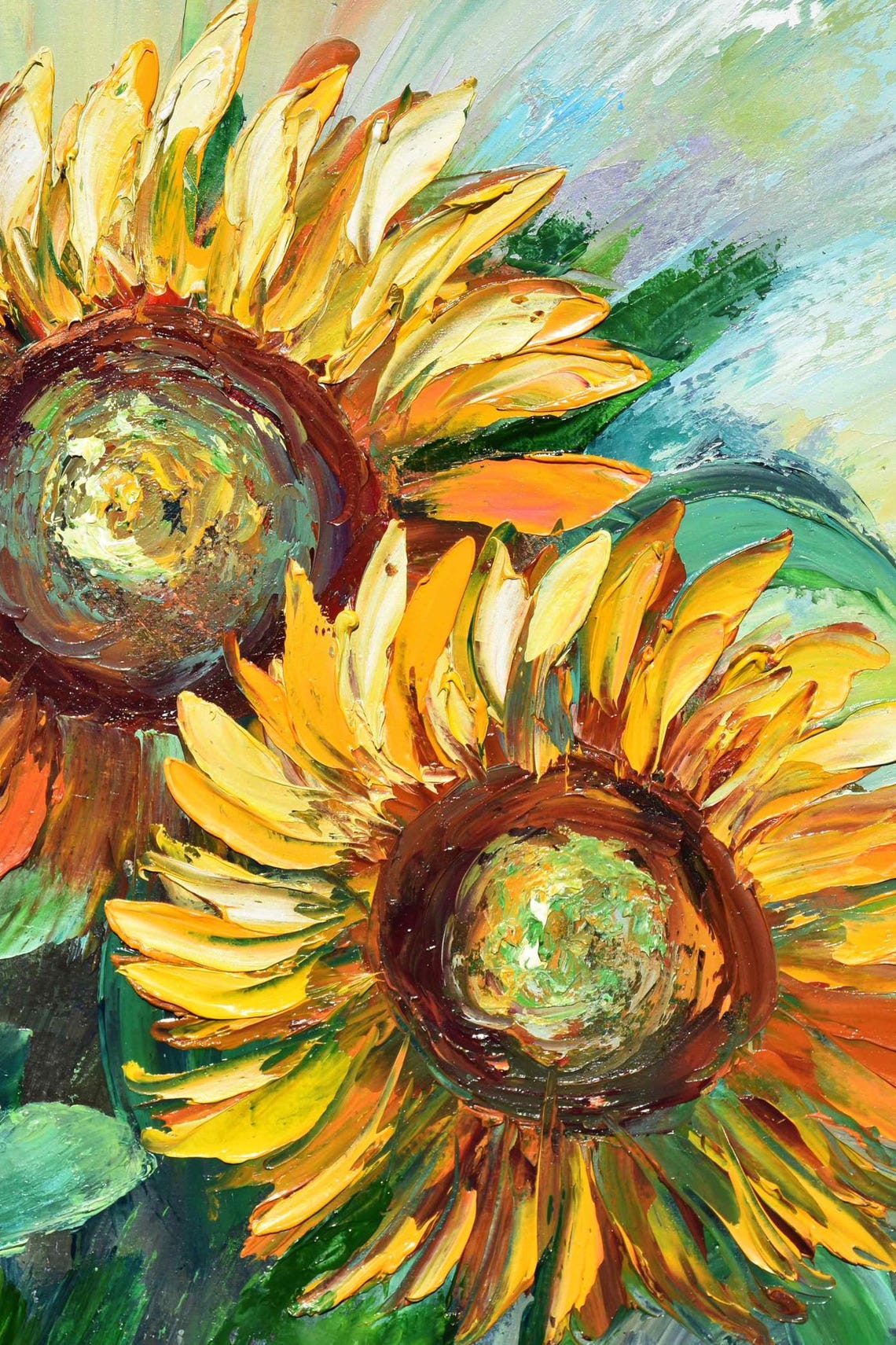Sunflowers Painting Painting Sunflower Wall Art 3d Oil Painting Knife Art Sunflower Yellow Oil Painting Flower Sunflower Art Flowers - Image 4