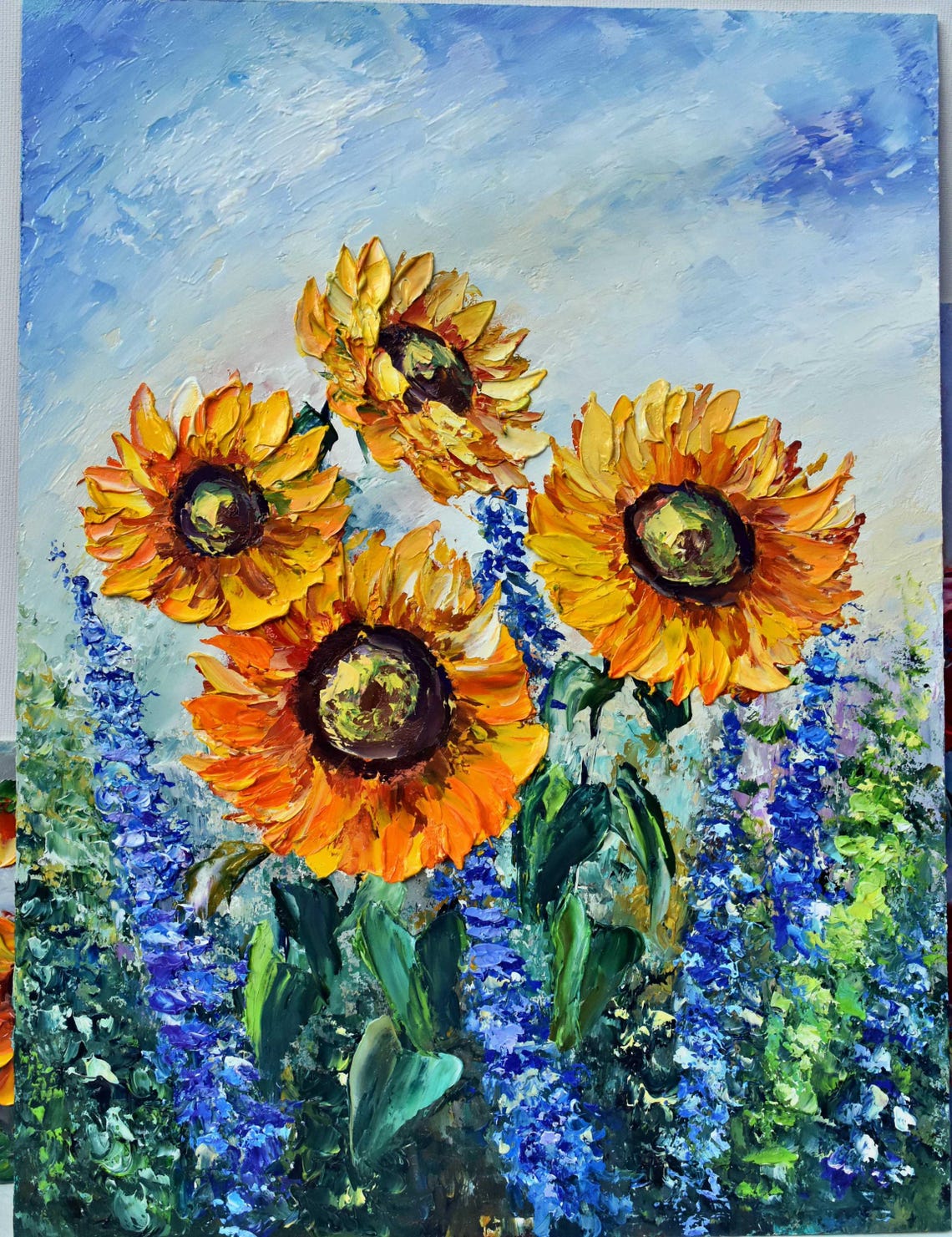 Sunflower Painting Flower Painting Original Painting Sunflower Wall Art Impasto Oil Painting Sunflower Artwork Sunflowers Painting Flower - Image 5