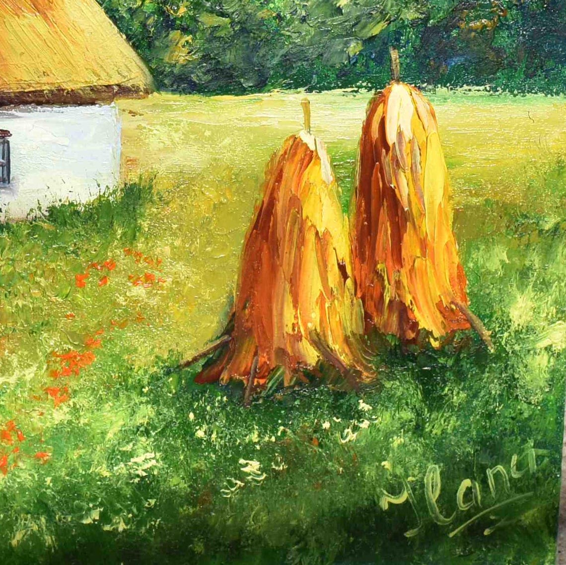 Ukrainian Art Landscape Wall Art Ukrainian House Landscape Painting Paintings Of Country Homes Oil Painting Yellow Flowers Paintings Of - Image 5