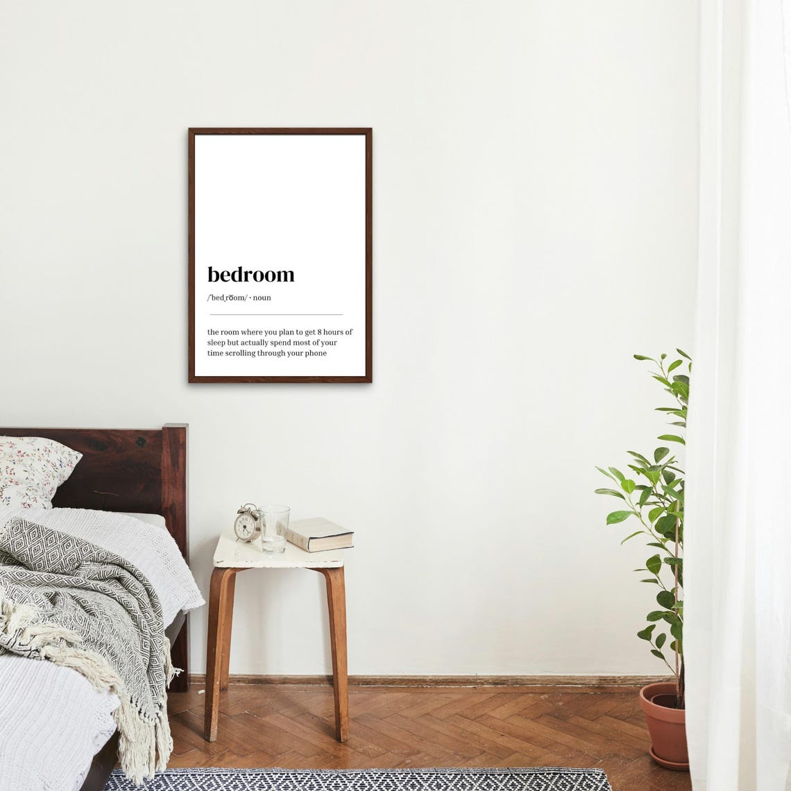Bedroom Definition Minimalist Funny Phone Scrolling Dictionary Poster - Image 2