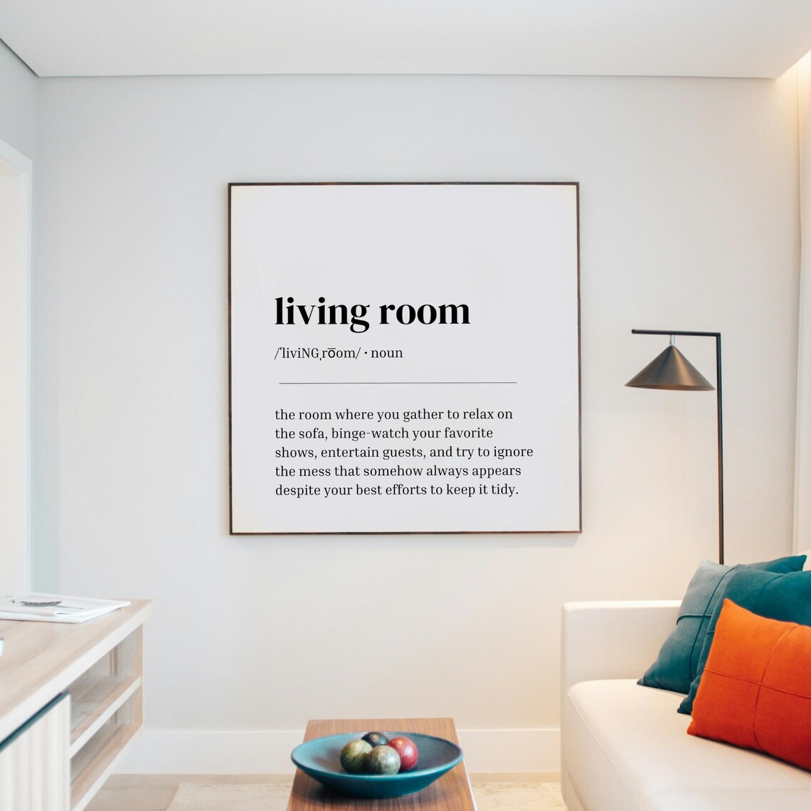 Living Room Definition Minimalist Funny Binge Watch Mess Quote Poster - Image 3