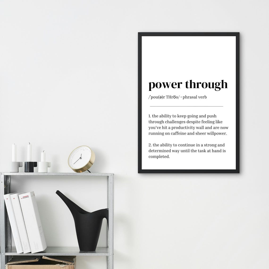 Power Through Funny Phrasal Verb Definition Office Workplace Print - Image 3