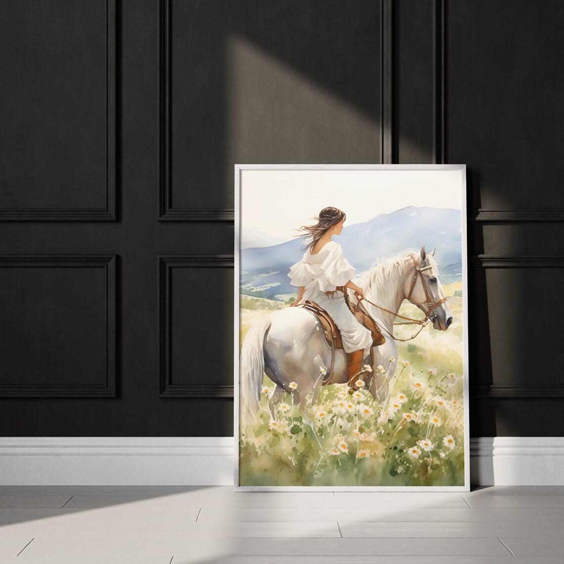 Horse Nursery Decor, Girl Equestrian Art Print
