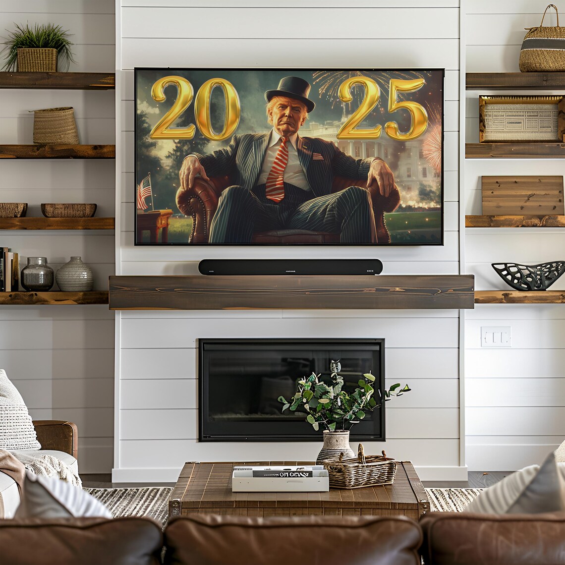 Donald Trump 2025 Gold Balloons White House Celebration Poster - Image 2