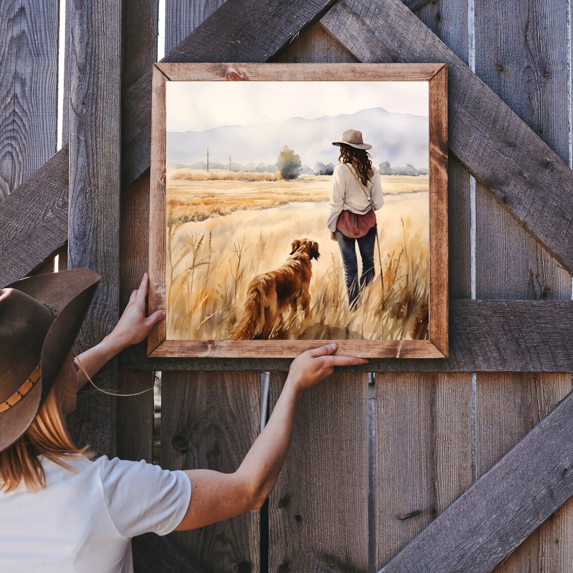 Woman And Dog Print Unique Dog Room Decor Dog Room Art Mans Best Friend Wall Art Dog Mom Gift - Image 3