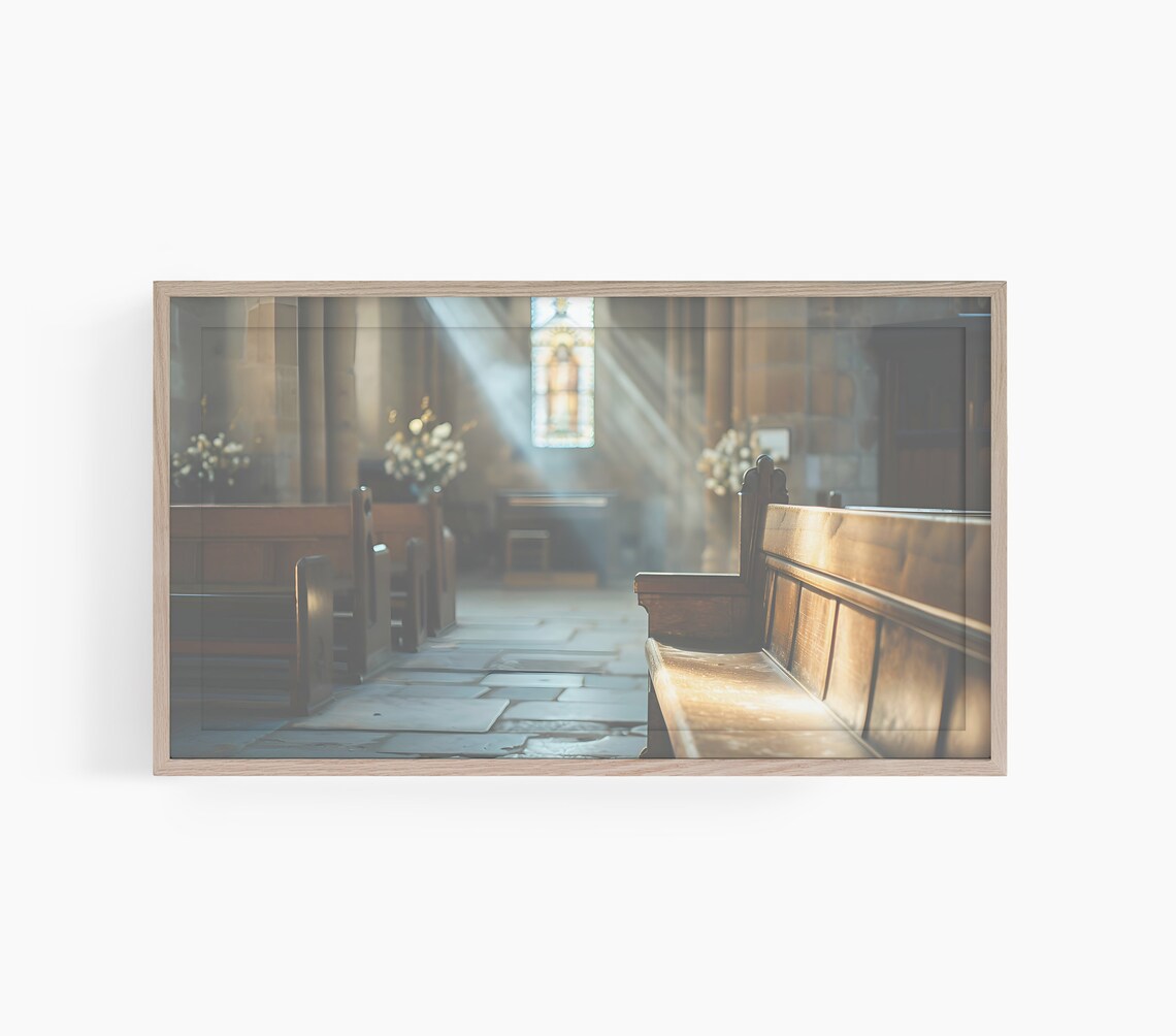 Old Church Art for TV, Christian Religious Scene