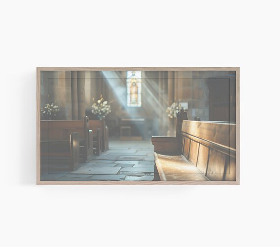 Old Church Art for TV, Christian Religious Scene