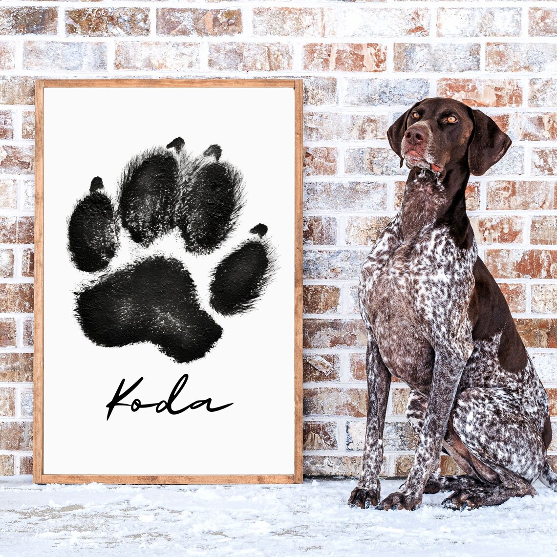Personalized Dog Paw Mark with Name Koda Pet Memorial Poster - Image 3