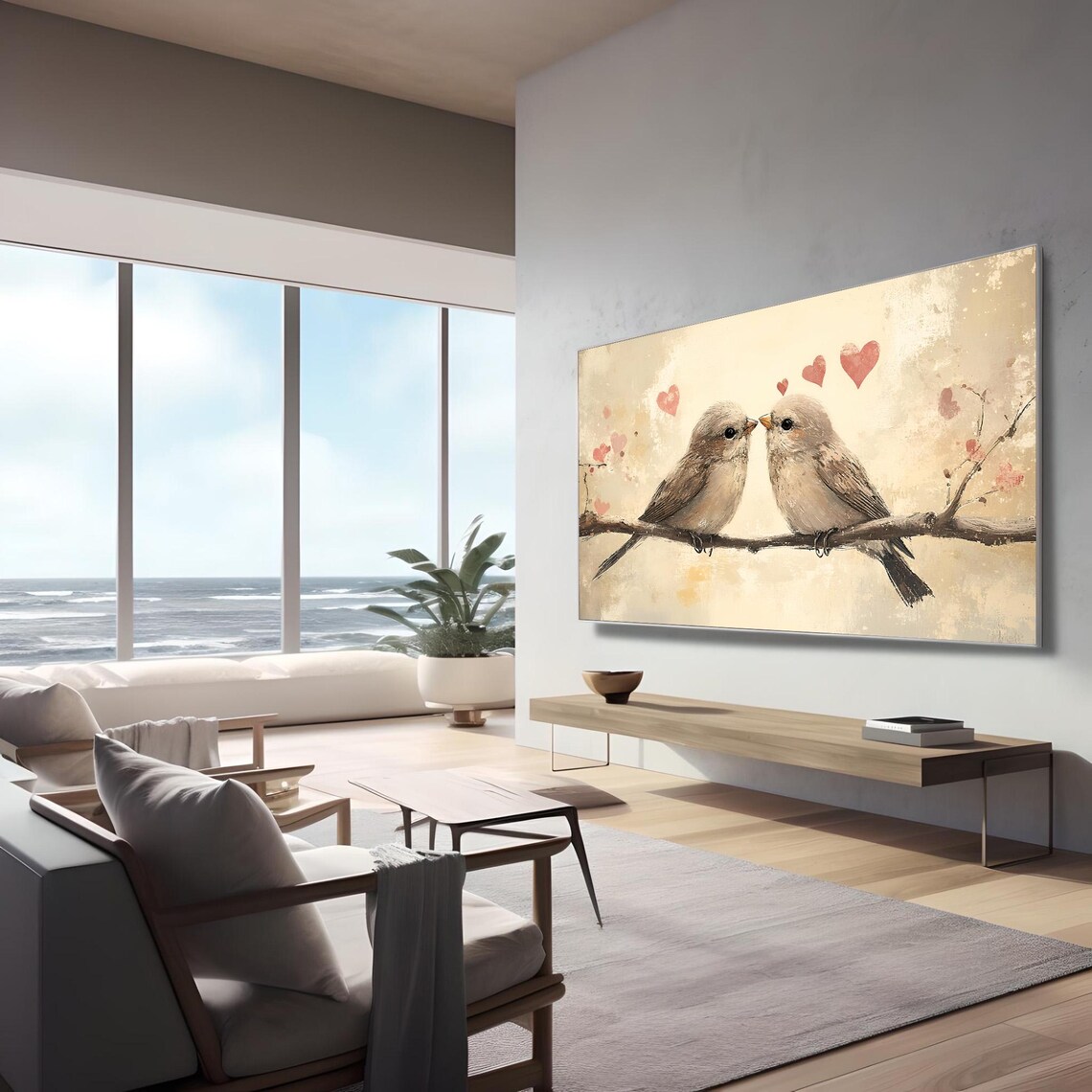Love Birds Vintage Valentine TV Art Poster - Image 3