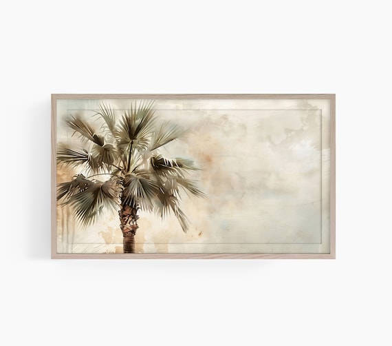 Palm Tree TV Art, Neutral Hawaii Summer Poster