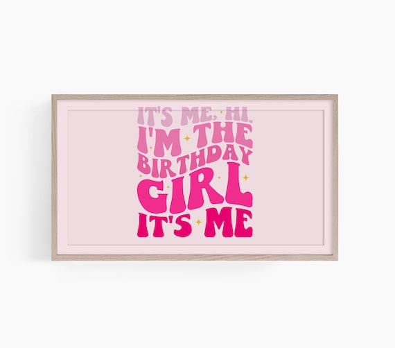 Happy Birthday Frame TV Art, Gift for Girls