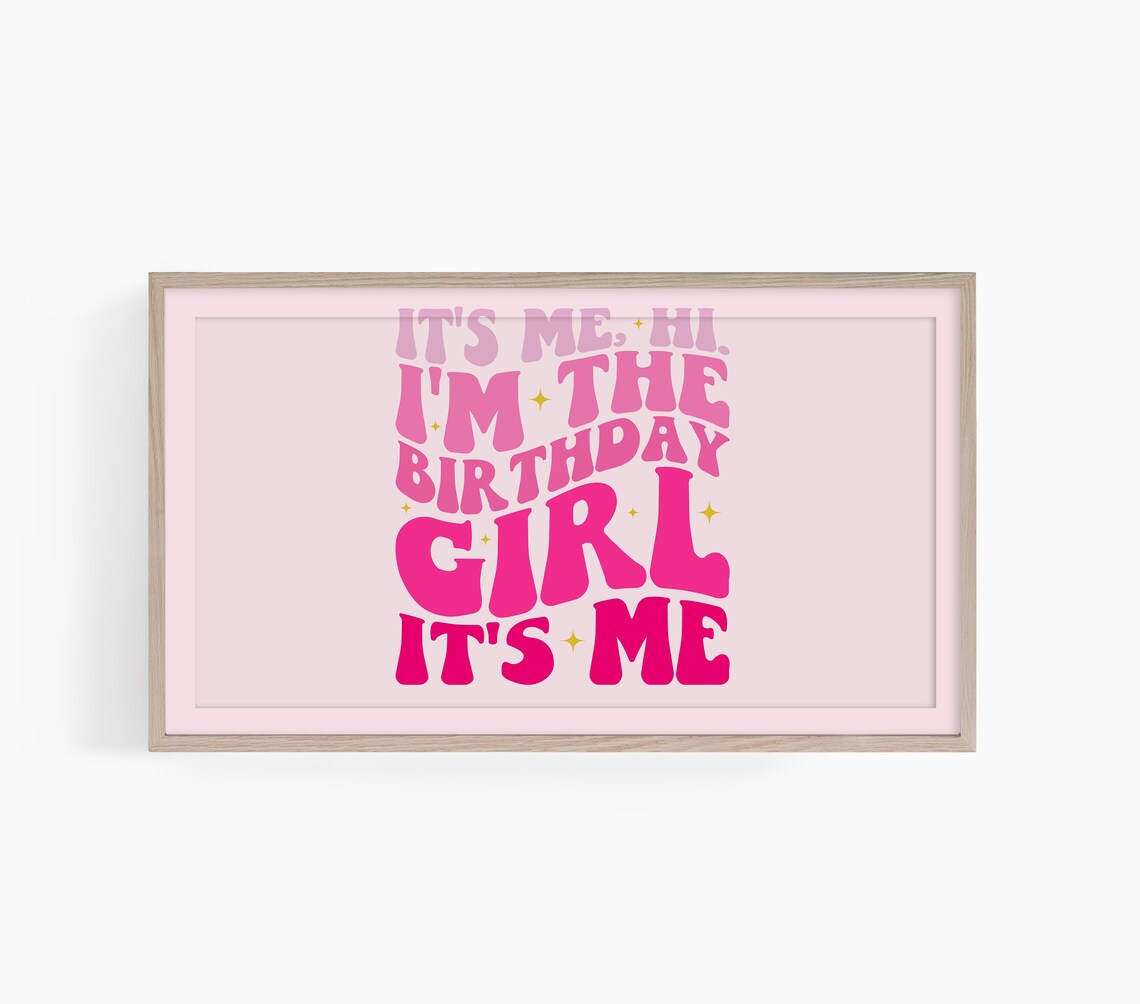 Happy Birthday Frame TV Art, Gift for Girls