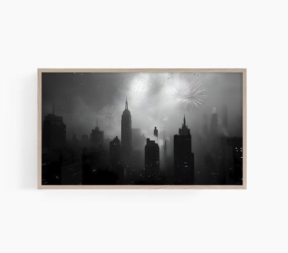 New Years Frame Tv Art Moody New Year Eve Party Decor Frame Tv Art Christmas Holiday Tv Art New Years Countdown Tv Art T814