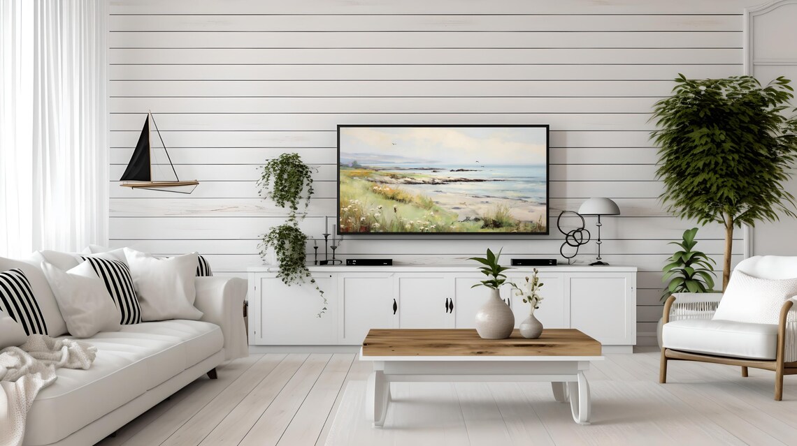 Watercolor Sea Painting Frame Tv Art Frame Tv Art Coastal Frame Tv Art Water Frame Tv Art Seascape By The Sea Frame Tv Art - Image 2
