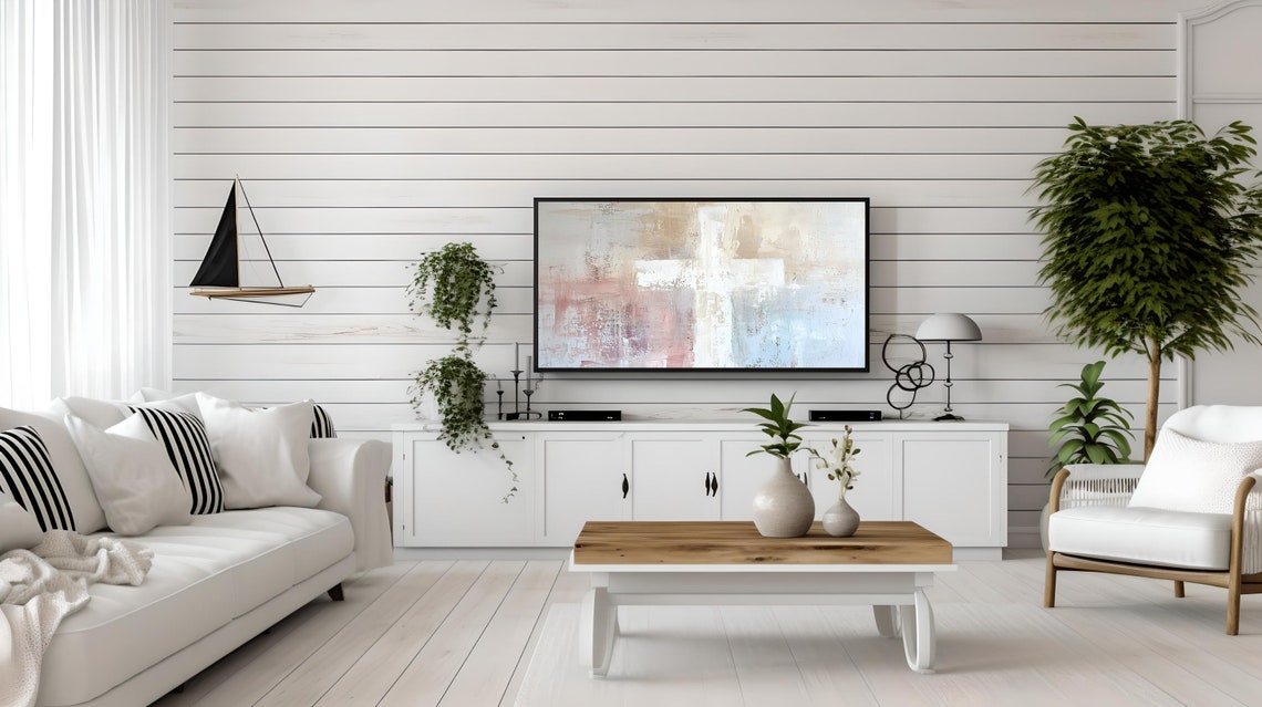 Abstract White Cross Blush Pink Textured Christian Art Poster - Image 3