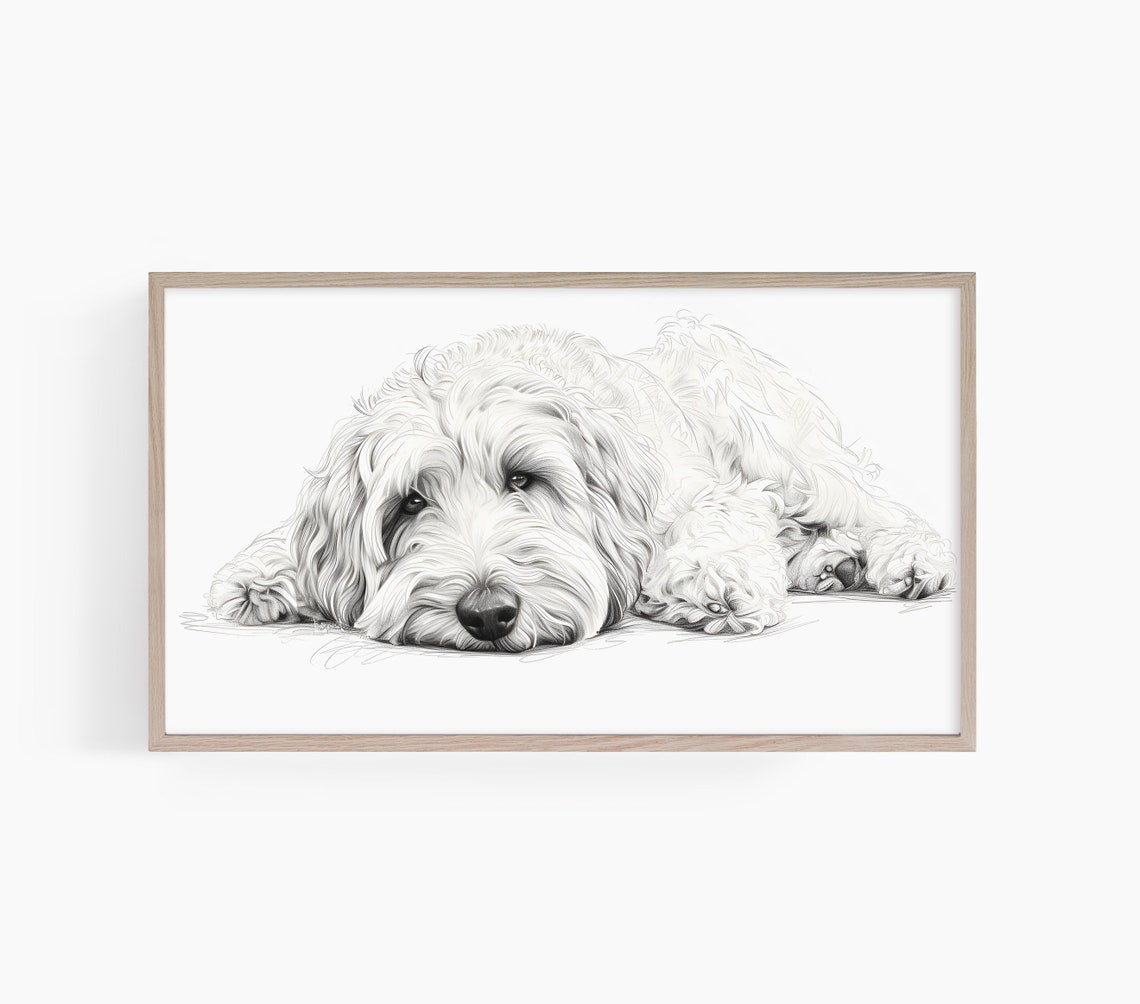 Golden Doodle Dog Watercolor Art Print