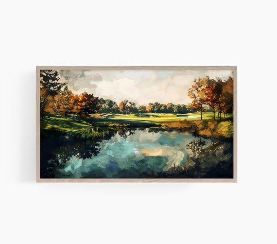Golf Frame Tv Art Golf Course Painting Frame Tv Art Golf Lover Frame Tv Painting Frame Tv Art Man Cave Tv Art T67