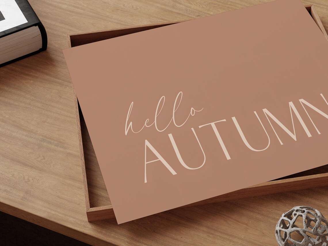Hello Autumn Minimalist Fall Sign, Art Print - Image 3