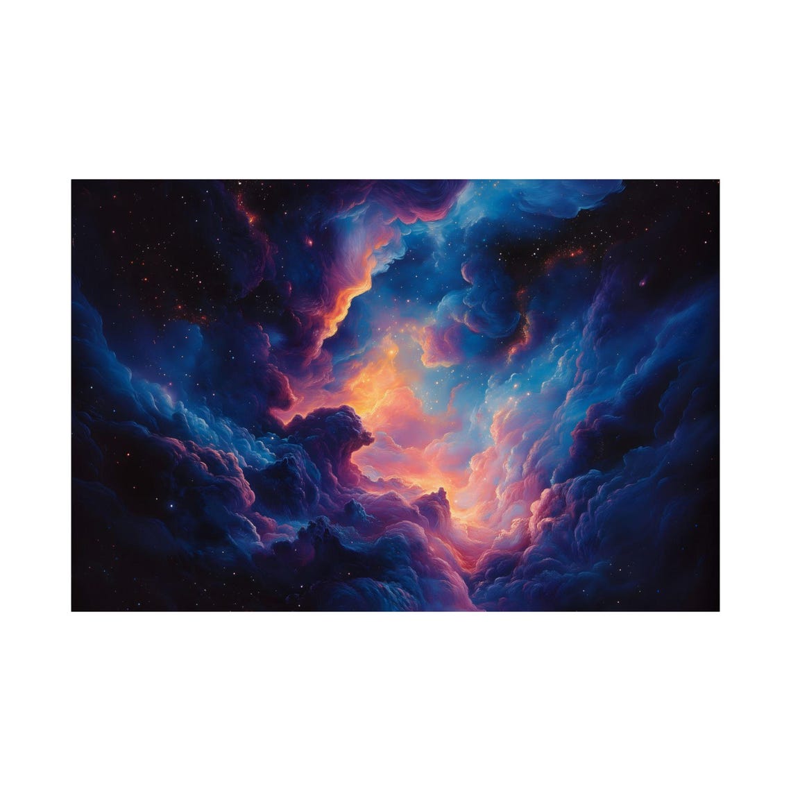 Deep Space Nebula Stars Vivid Blue Purple Cosmic Clouds Poster - Image 3