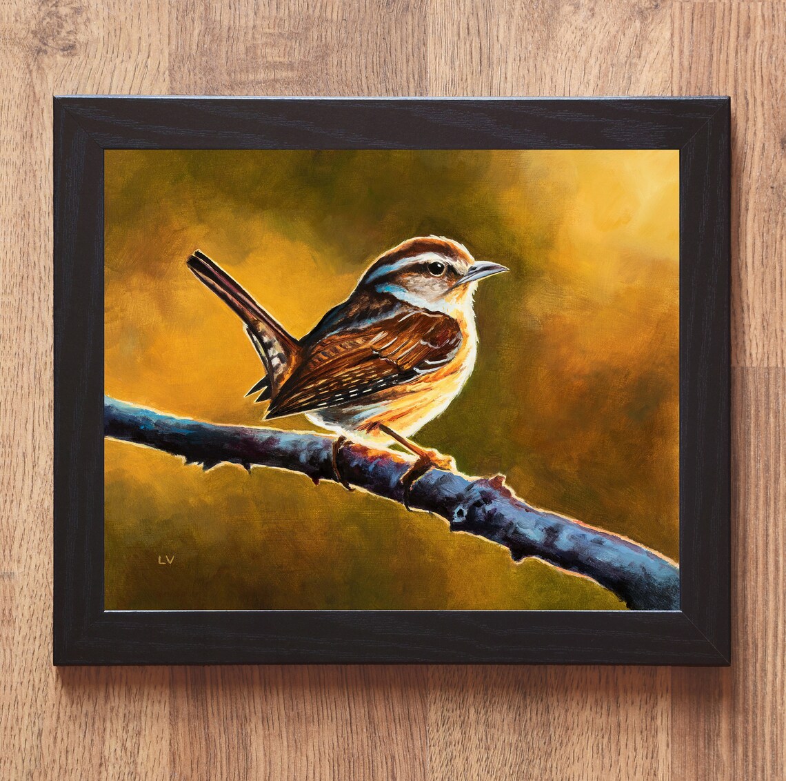Wren Bird Oil Painting, Rustic Nursery Art Print - Image 6