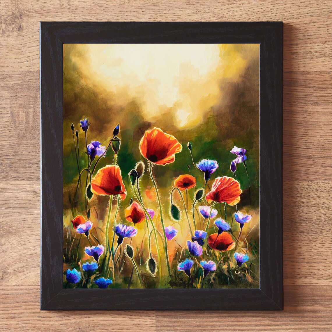 Poppy Field Oil Painting, Farmhouse Floral Wall Art Print - Image 6