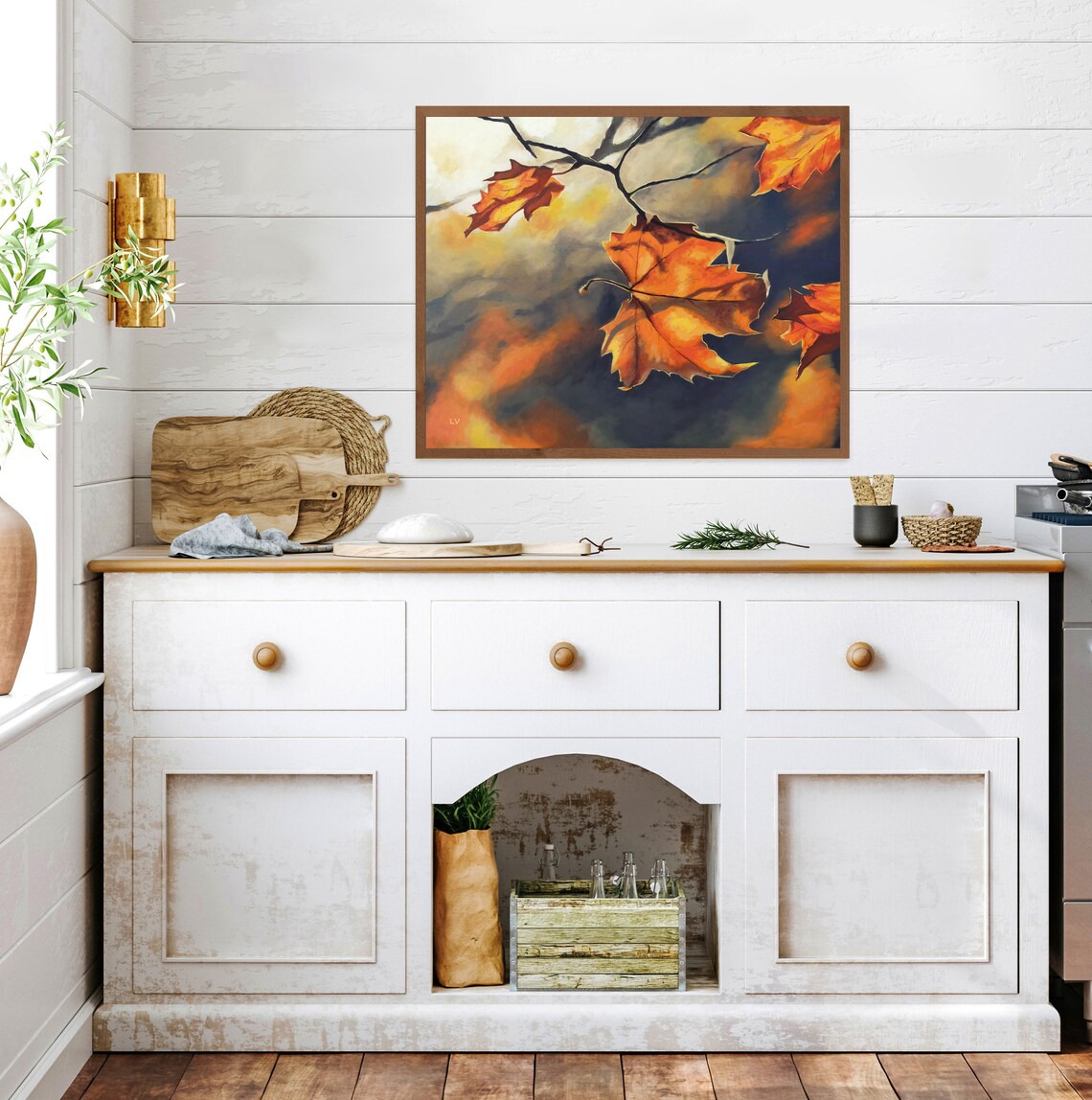 Autumn Maple Leaf Painting Art Print, Fall Botanical - Image 4