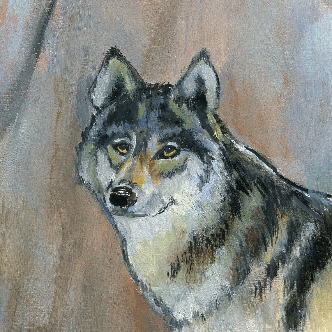 Majestic Grey Wolf Standing Alone in a Snowy Winter Forest Poster - Image 4