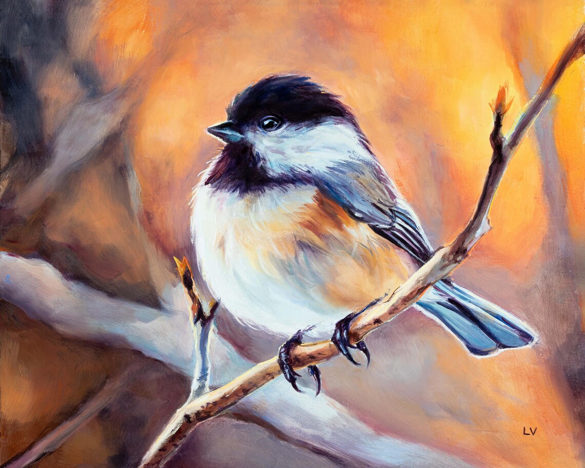 Black Capped Chickadee Farmhouse Kitchen Art Print - Image 5