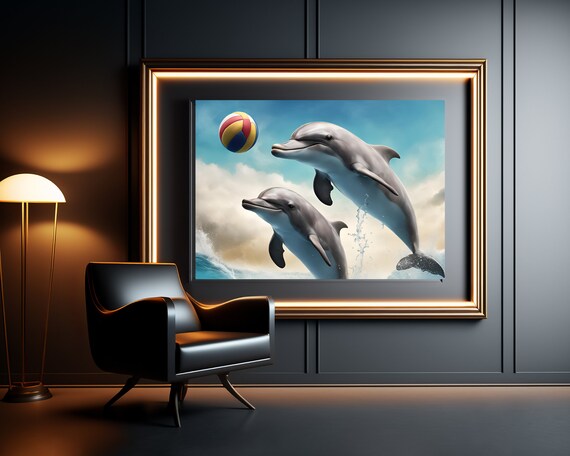 Dolphin Cute Quirky Animal Art Print