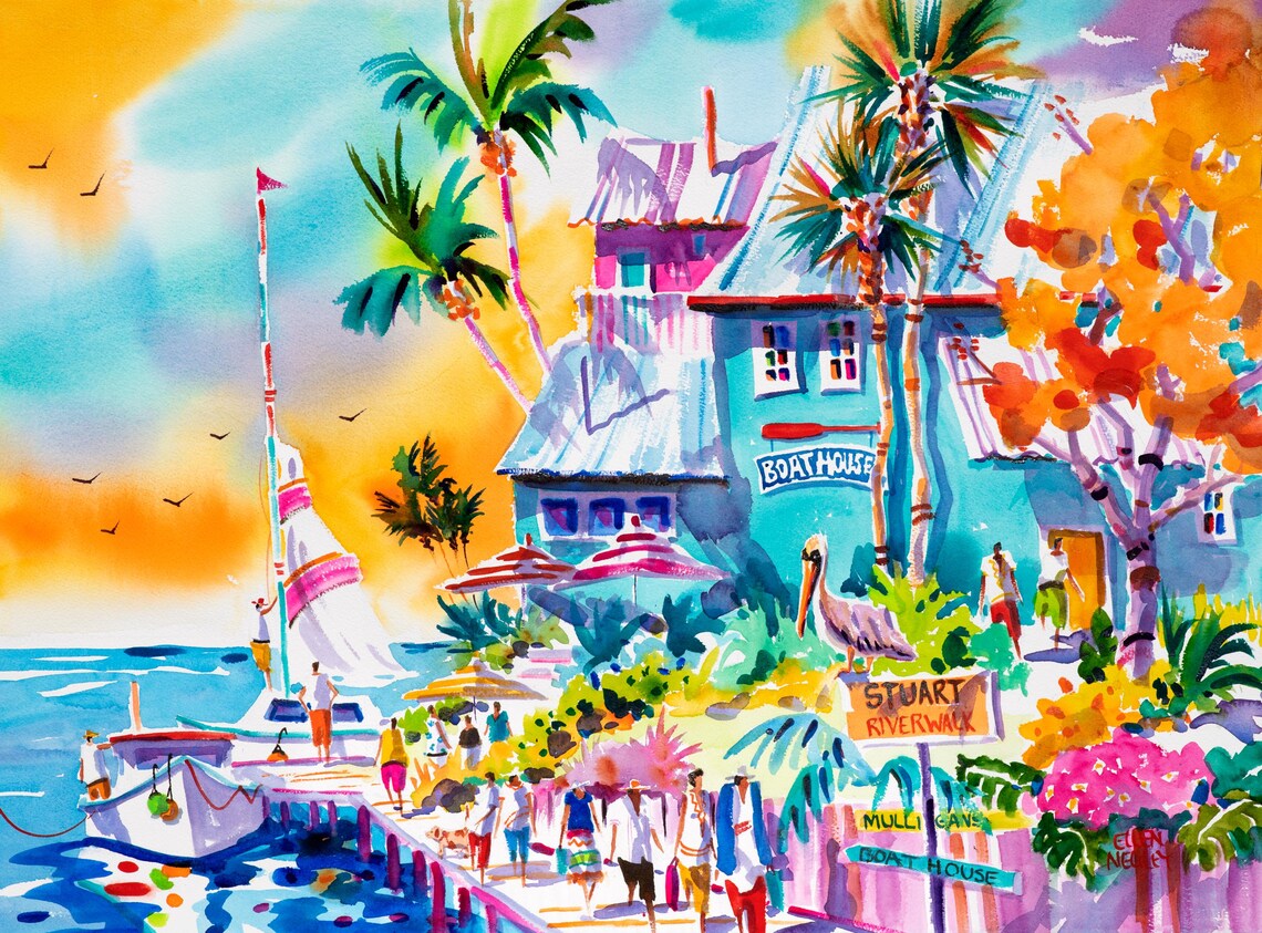 Stuart Florida by Ellen Negley, Watercolor Art Print - Image 3