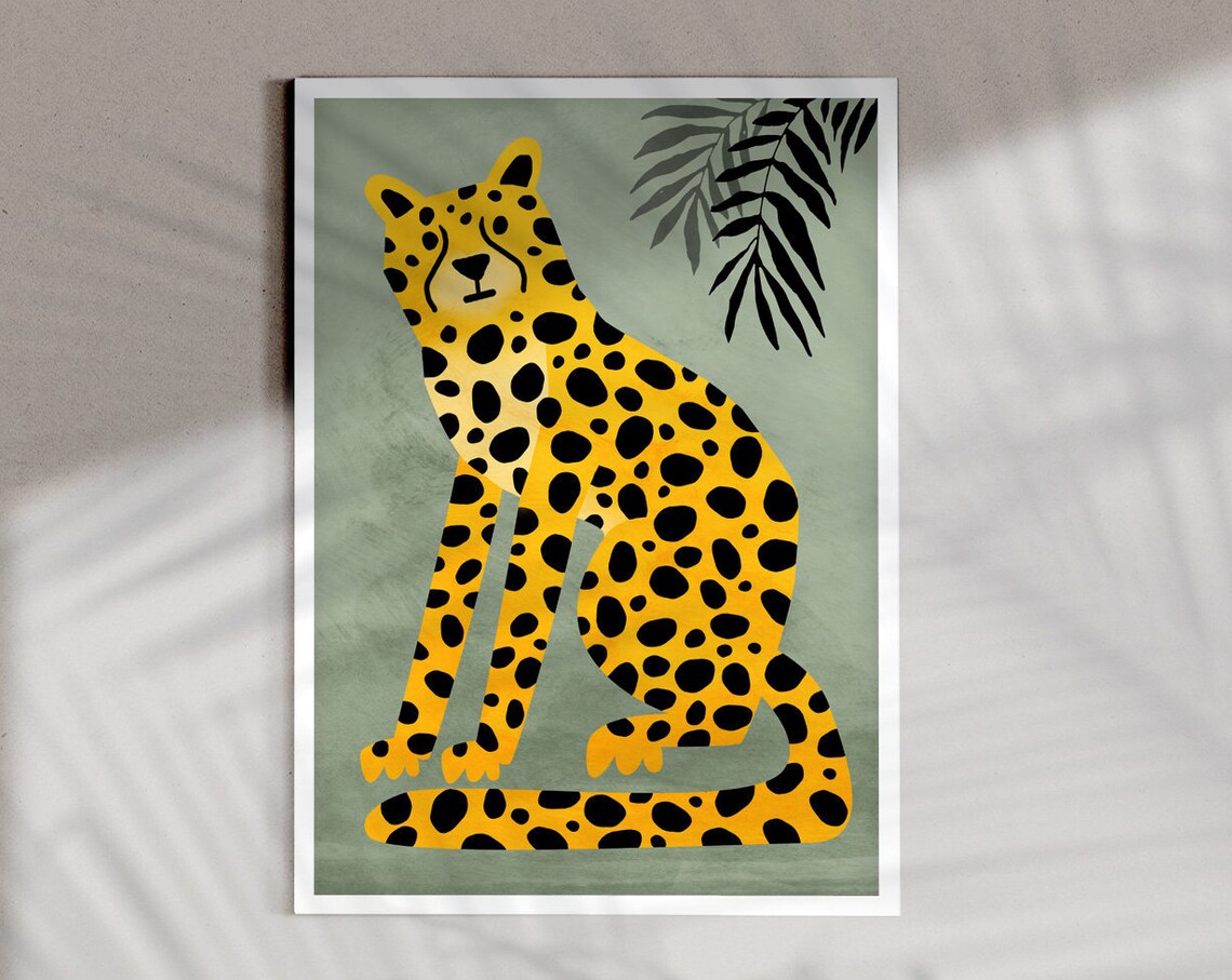 Cheetah Wild Cat Art Print, Wild Animal Decor