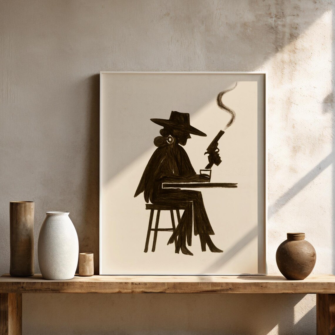 Modern Cowgirl Western Woman, Minimalist Art Print